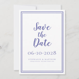 Maandag Blauw Trouw Minimalistisch Save The Date