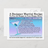 Maandag Blues Martini Recept Briefkaart (Voorkant / Achterkant)