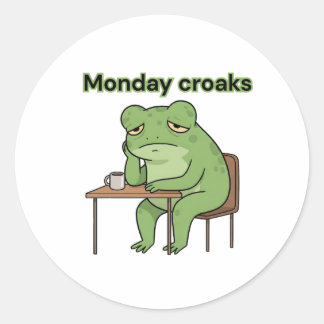 Maandag Croaks Ronde Sticker