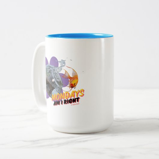 Maandag, heb ik gelijk? tweekleurige koffiemok (Voorkant links)