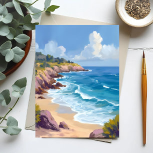 Maandag in Malibu Strand Kliffen CA Reis Briefkaart