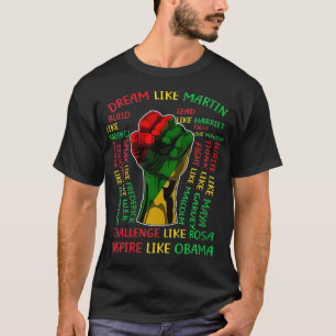 Maandag Inspirerend leiders vrouwen zwarte geschie T-shirt