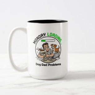 Maandag laden Honden Vader Koffie Humor Grappig Ka Tweekleurige Koffiemok