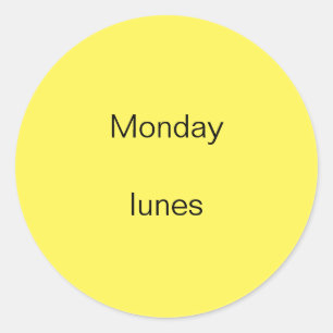 Maandag lunes Engels naar Spaans Stickers