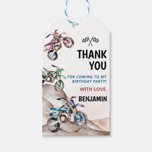 Maandag motorfiets Dank je Label Cadeaulabel (Voorkant)