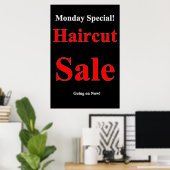 Maandag Speciale haircut Poster Beauty Salon (Thuiskantoor)