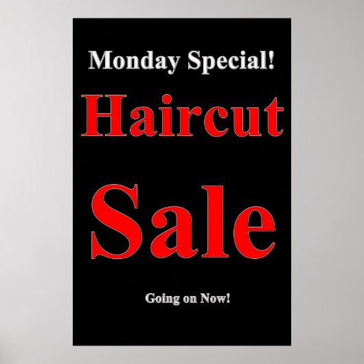 Maandag Speciale haircut Poster Beauty Salon (Voorkant)