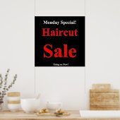 Maandag Speciale haircut Poster Matte (Keuken)