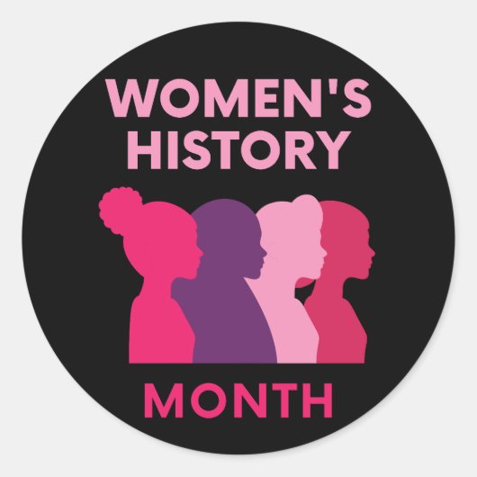 Maandag vrouwengeschiedenis ronde sticker (Voorkant)