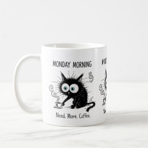 Maandagmorgen Meer Koffie Nodig Grappige Kat Mok