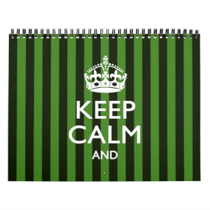 Maandelijks Aangepast KEEP CALM Jouw tekst Green Kalender