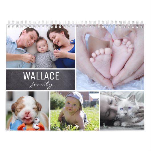 Maandelijks gepersonaliseerde multi foto's familie kalender (Hoes)