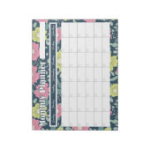 Maandelijks Planner Notitieblok met bloemenachterg (Gedraaid)