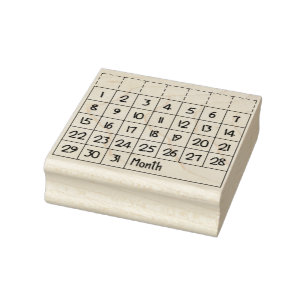 Maandelijks vergaderrooster voor Bujo Wood Art Sta Rubberstempel