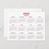 Maandelijkse basis 2022 briefkaart (Voorkant / Achterkant)