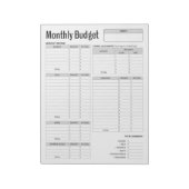 Maandelijkse begroting notitieblok (Gedraaid)