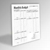 Maandelijkse begroting notitieblok