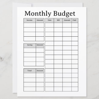 Maandelijkse budget tracker afdrukbaar