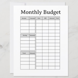 Maandelijkse budget tracker afdrukbaar