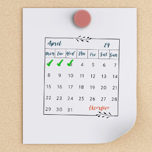 Maandelijkse bullet journaal kalender gewoonte tra 	rubberstempel