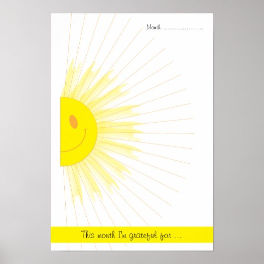 Maandelijkse dankbaarheid Mindfulness Rays of Suns Poster (Voorkant)