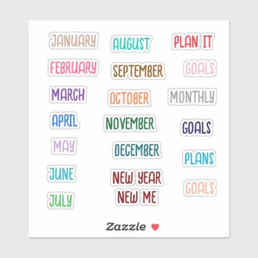 Maandelijkse decoratieve planner Stickers (Vel)