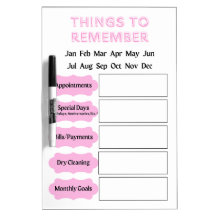 Maandelijkse dingen om te onthouden lijst