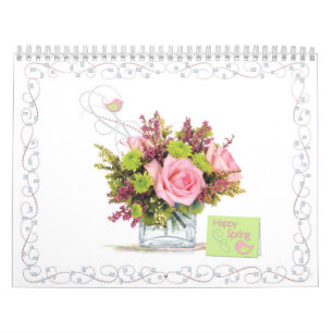 Maandelijkse Flower Bouquet and Card Calendar Kalender