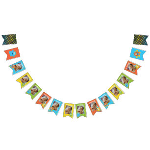 Maandelijkse foto van het eerste verjaardagscadeau vlaggetjes