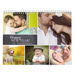 Maandelijkse gepersonaliseerde multi-foto's gelukk kalender