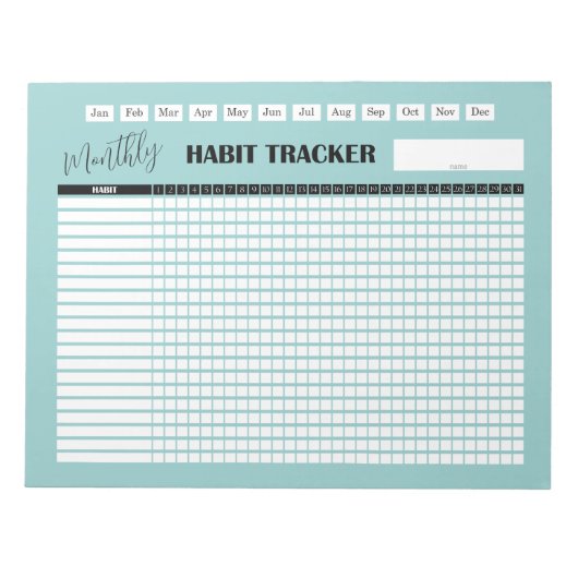 Maandelijkse Gewoonte Tracker Notitieblok (Voorkant)