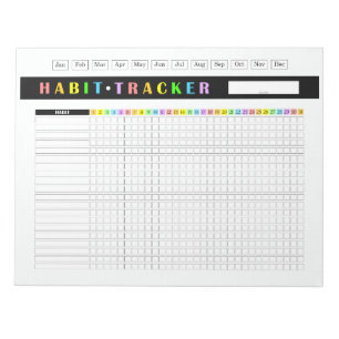 Maandelijkse Gewoonte Tracker Regenboog Notitieblok