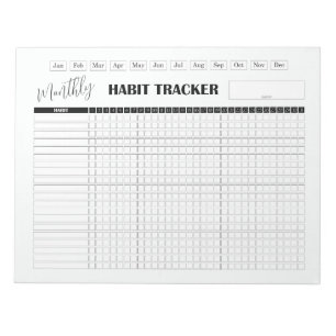 Maandelijkse Gewoonte Tracker Wit Notitieblok