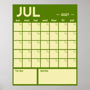 Maandelijkse Grote Ongedateerde Kleurrijke Muurkal Poster
