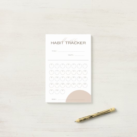 Maandelijkse Habit Tracker Post-it® Notes (Op bureau)