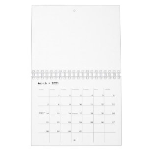 Maandelijkse kalender 2021