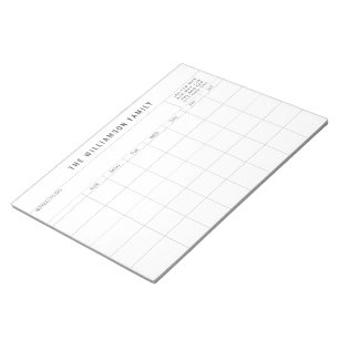 Maandelijkse kalender eenvoudige aangepaste gezins notitieblok