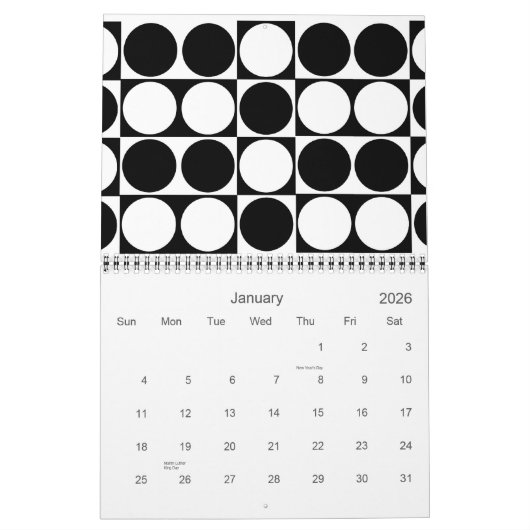 Maandelijkse kalender voor standaard patronen 2011 (Jan 2026)