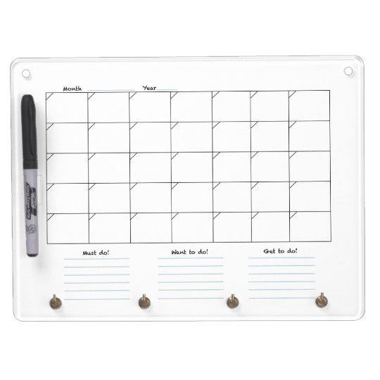 Maandelijkse Kalender Whiteboard Zazzle Be