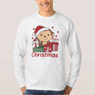 Maandelijkse kerstcadeaus Winterdieren apen T-shirt