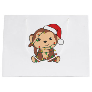 Maandelijkse kerstwinterdieren apen groot cadeauzakje