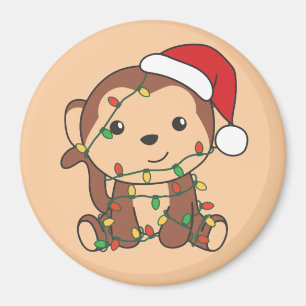 Maandelijkse kerstwinterdieren apen Magnet Magneet