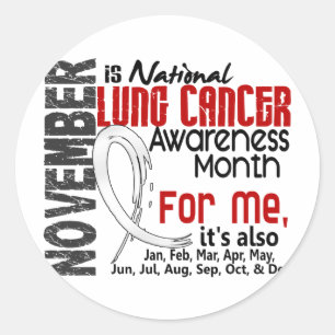 Maandelijkse Lung Cancer Bewustheid voor mij Ronde Sticker