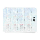 Maandelijkse Magnet van de Kalender van 2021 Gestr Magneet (Horizontaal)