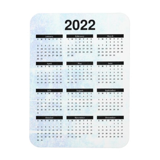 Maandelijkse Magnet van de Kalender van 2022 Gestr Magneet (Verticaal)