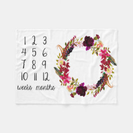 Maandelijkse mijlestone Photo Baby Blanket Fleece Deken