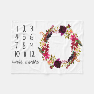 Maandelijkse mijlestone Photo Baby Blanket Fleece Deken