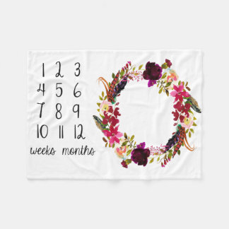 Maandelijkse mijlestone Photo Baby Blanket Fleece Deken