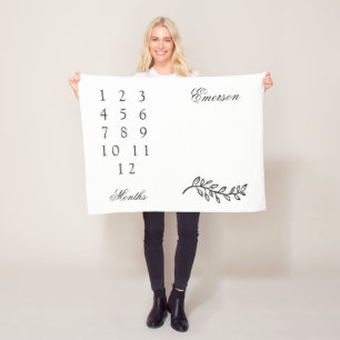 Maandelijkse mijlpaal voor Elegant Twig Baby Fleece Deken