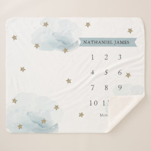 Maandelijkse mijlpaal voor gouden sterren en wolke sherpa deken